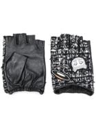 Karl Lagerfeld Karl Space Tweed Gloves - Black