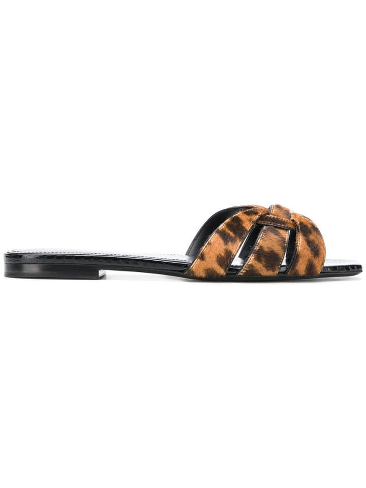Saint Laurent Nu Pieds 05 Slide Sandals - Brown
