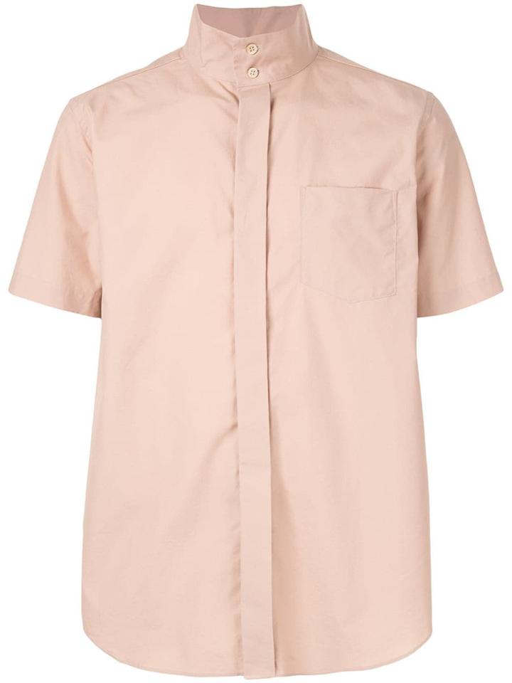 Fumito Ganryu Collarless Boxy-fit Shirt - Pink