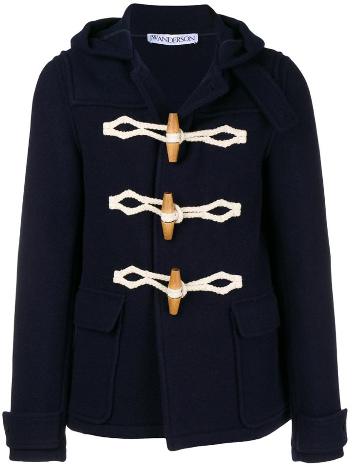 Jw Anderson Hooded Duffle Coat - Blue