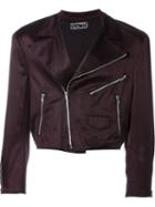 Stephen Sprouse Vintage Cropped Biker Jacket, Men's, Size: Medium, Brown