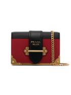 Prada Black And Red Cahier Mini Leather Shoulder Bag