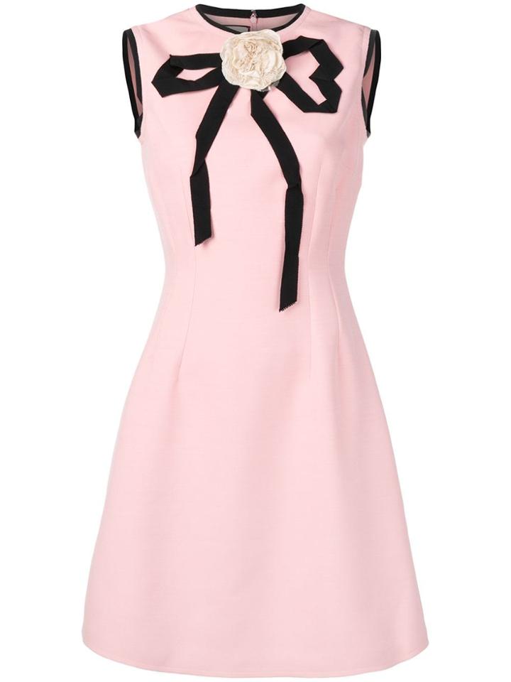 Gucci Appliqué Rose Dress - Pink