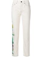 Mr & Mrs Italy Embroidered Denim Jeans - Nude & Neutrals