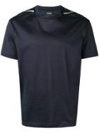 Les Hommes Zipped Shoulder Detail T-shirt - Blue