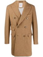 Eleventy Double Breasted Coat - Neutrals