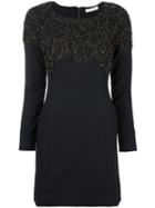 Pierre Balmain Embellished Panel Fitted Dress, Women's, Size: 38, Black, Cotton/spandex/elastane