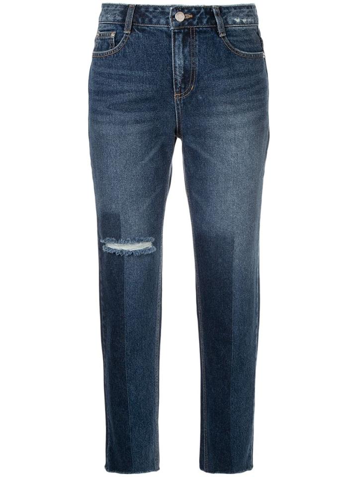 Sjyp Washed Straight Leg Jeans - Blue