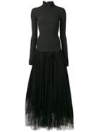 Marc Le Bihan Tulle Long Dress - Black