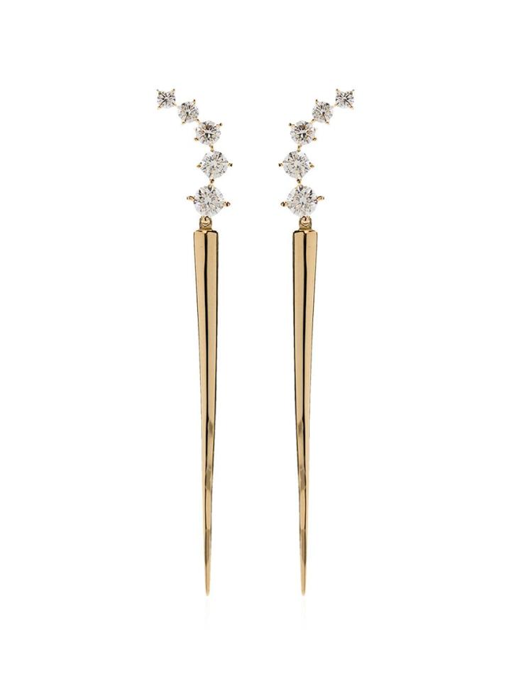 Melissa Kaye 18kt Yellow Gold Aria Diamond Dagger Earrings