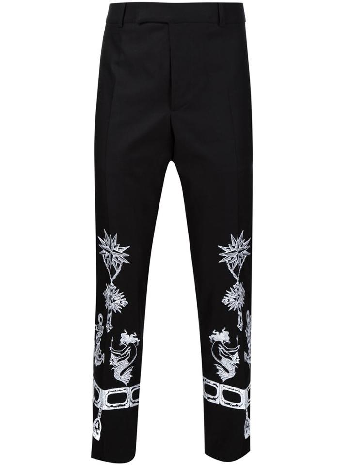 Alexander Mcqueen Tattoo Embroidered Trousers