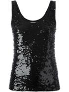 P.a.r.o.s.h. All-over Sequined Tank Top, Women's, Size: Small, Black, Polyamide/spandex/elastane/pvc