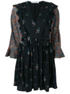 Philosophy Di Lorenzo Serafini Floral-detailed Shift Dress, Women's, Size: 38, Black, Rayon