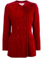 Yves Saint Laurent Vintage Velvet Fitted Jacket, Women's, Size: 38, Red