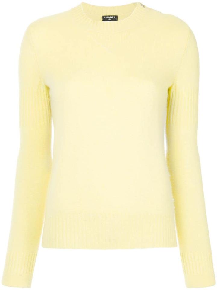 Chanel Pre-owned Cashmere Buttoned Shoulder Jumper - Yellow