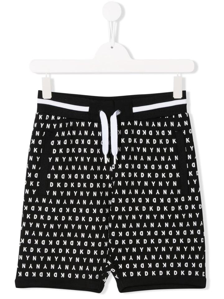 Dkny Kids Teen All Over Logo Shorts - Black