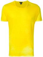Avant Toi Distressed Effect T-shirt - Yellow & Orange