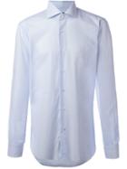 Barba Curved Hemline Shirt, Men's, Size: 42, Blue, Cotton