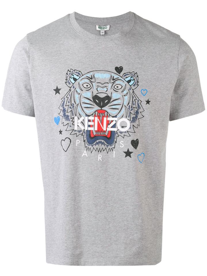 Kenzo Tiger X I Love You T-shirt, Men's, Size: Medium, Grey, Cotton