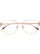 Fendi Eyewear Cat Eye Glasses - Gold