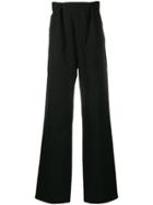 Raf Simons Pleated Flared Trousers - Black