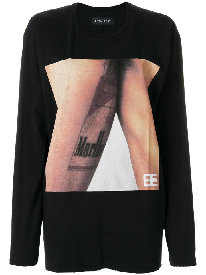 Baja East Printed Top - Black