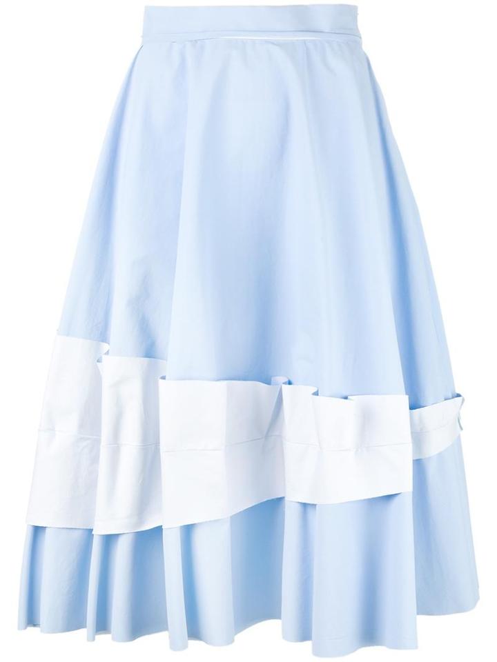 Mm6 Maison Margiela Ruffle Insert Skirt, Women's, Size: 38, Blue, Cotton/polyurethane