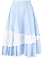 Mm6 Maison Margiela Ruffle Insert Skirt, Women's, Size: 38, Blue, Cotton/polyurethane