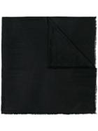 Emporio Armani Frayed Logo Scarf - Black