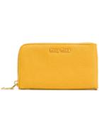 Miu Miu Single Colour Zip Pouch - Yellow