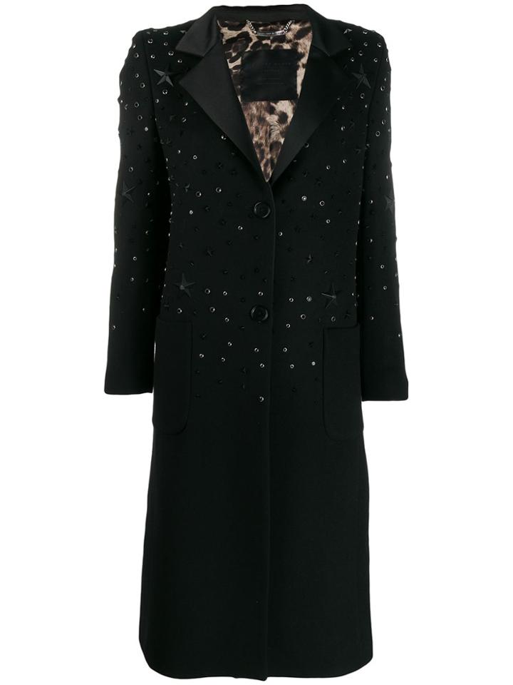 Philipp Plein Star Studded Coat - Black