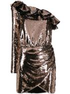 Amen Sequined One-sleeve Dress - Gold