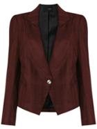 Andrea Bogosian - Plaid Blazer - Women - Linen/flax/viscose/wool - G, Women's, Red, Linen/flax/viscose/wool
