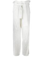 3.1 Phillip Lim Fringed Palazzo Pants, Women's, Size: 6, White, Silk/acetate/viscose