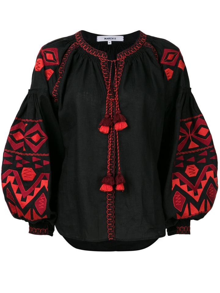 March 11 Kilim Embroidered Blouse - Black