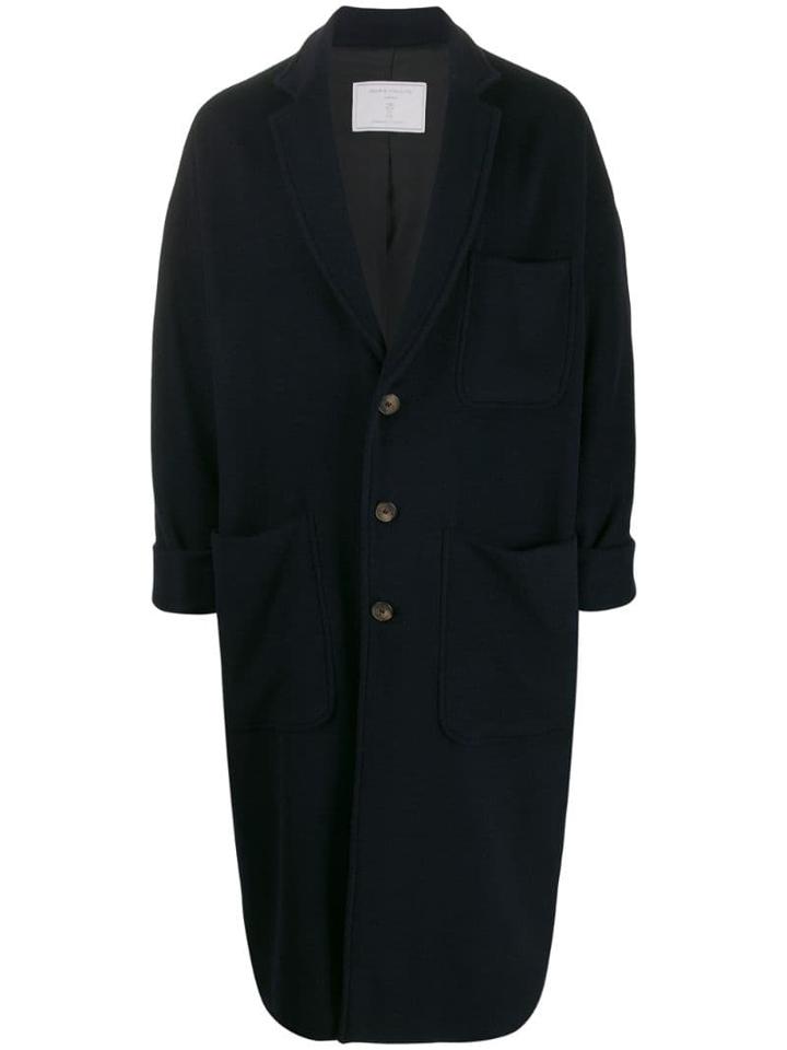 Société Anonyme Notch Collar Oversized Coat - Blue