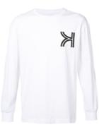 Kinfolk 'k' Print Longsleeved T-shirt, Men's, Size: Large, White, Cotton