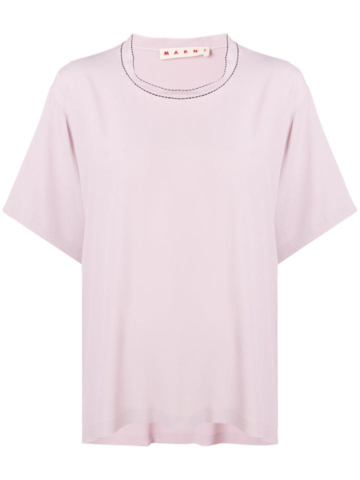 Marni Washed Crepe Top - Pink & Purple