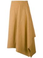Stella Mccartney - Asymmetric Hem Skirt - Women - Polyamide - 42, Women's, Brown, Polyamide