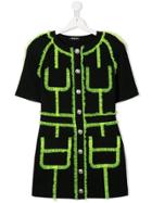 Balmain Kids Ruffle Trim Dress - Black