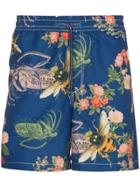 Riz Blue Swim Shorts With Bee Print