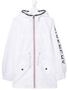 Givenchy Kids Teen Logo Print Raincoat - White