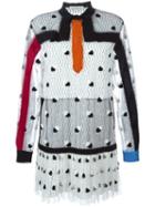 Marco De Vincenzo Woolen Applique Sheer Dress