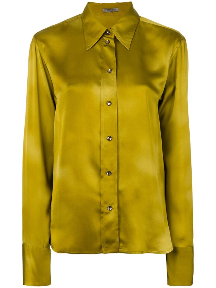 Bottega Veneta Chamomile Silk Shirt - Yellow & Orange