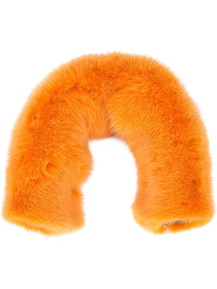 Valextra Fur Handle-strap Cover - Yellow & Orange
