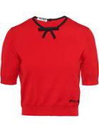 Miu Miu Short Sleeve Pullover - Red