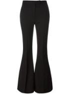 Alexander Mcqueen Flared Trousers, Women's, Size: 44, Black, Silk/virgin Wool