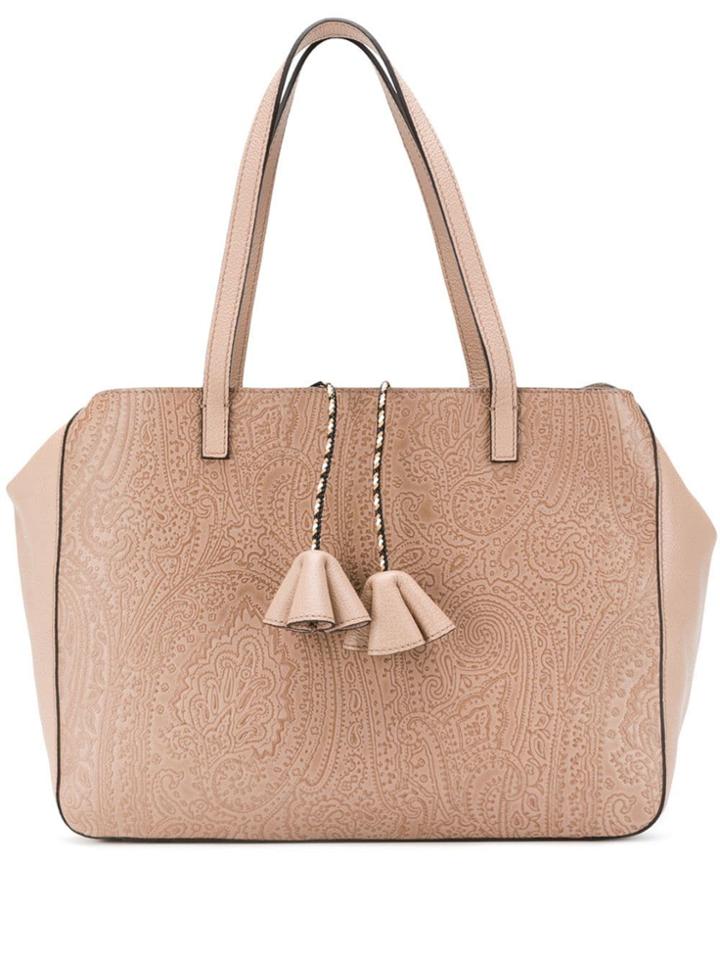 Etro Embossed Paisley Tote - Neutrals