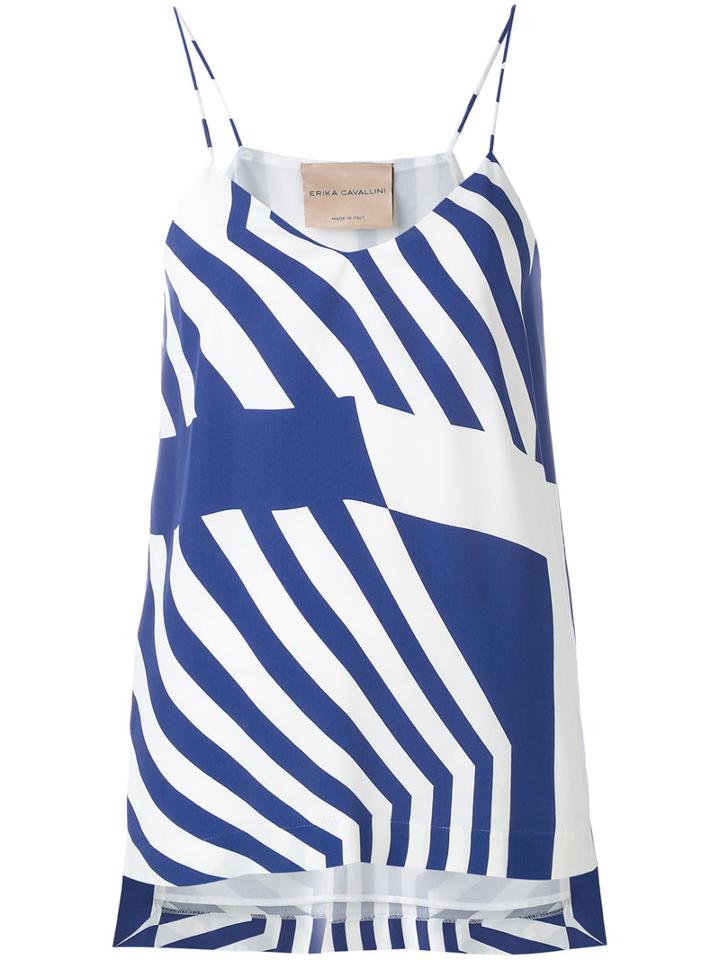 Erika Cavallini - Striped Cami Top - Women - Polyester/viscose - 40, White, Polyester/viscose
