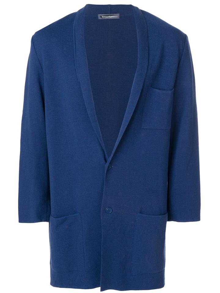Issey Miyake Vintage Shawl Lapel Cardigan - Blue